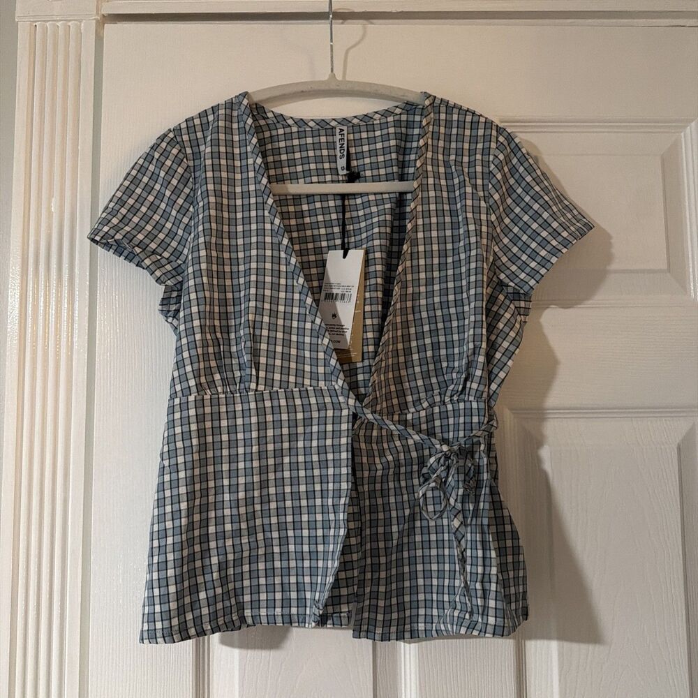 Afends EVANS - CHECK WRAP TOP CHECK WRAP TOP S